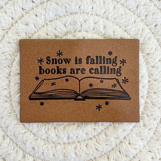 Snowy Book Faux Leather Patch image 0