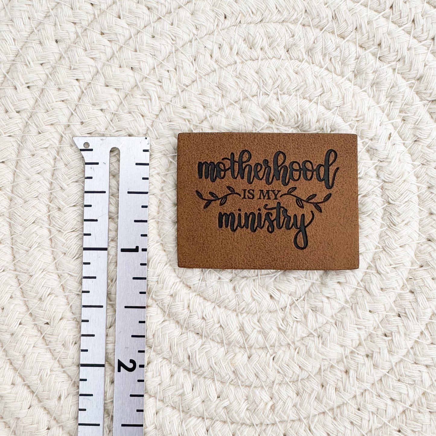 Motherhood is my Ministry Faux Leather Patch image 1