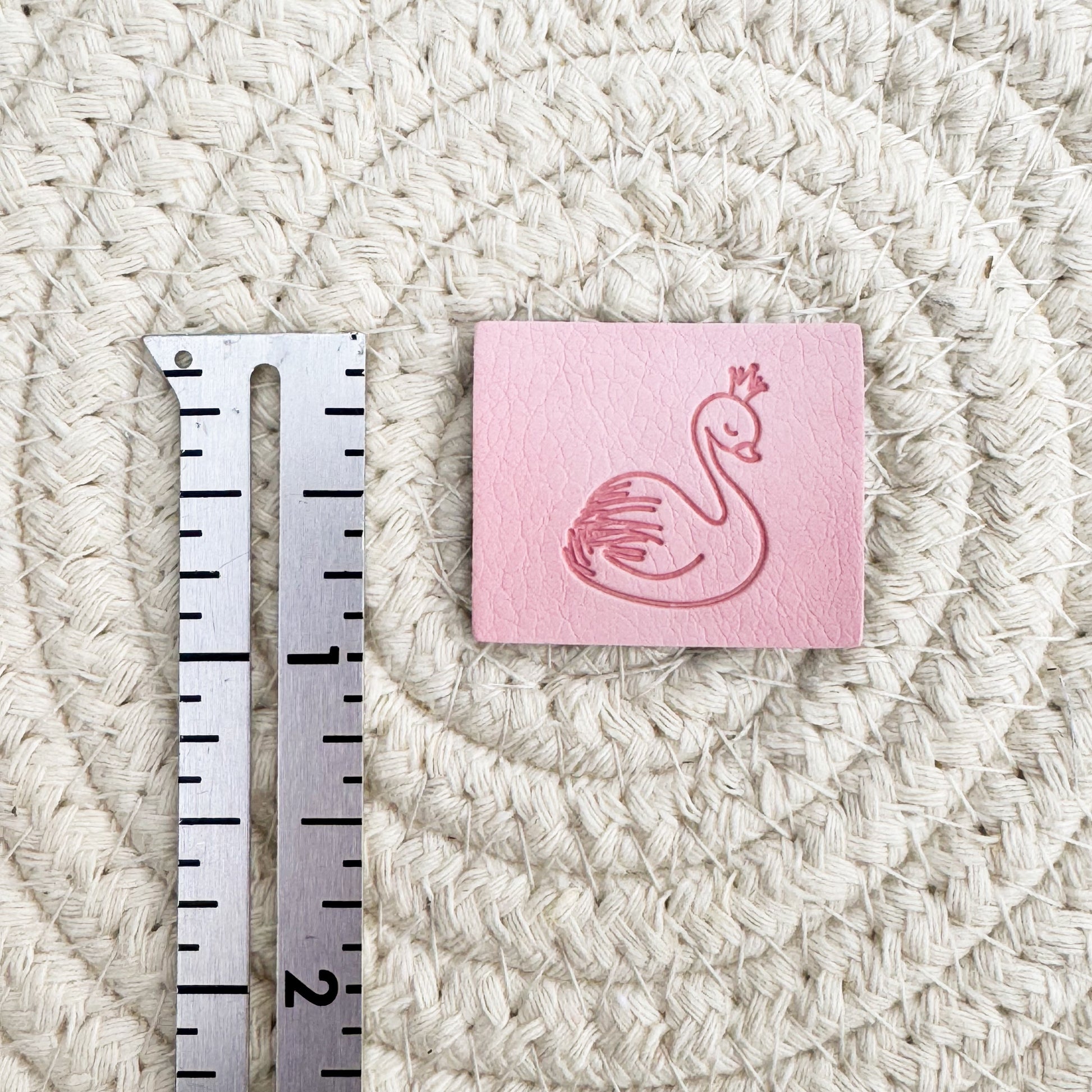 Swan of a Kind Pink Faux Leather Patch image 1