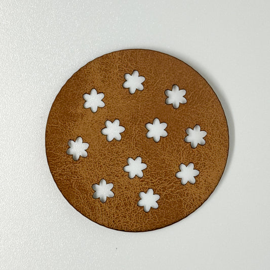 Micro Floral Laser Cut Faux Leather Patch image 0