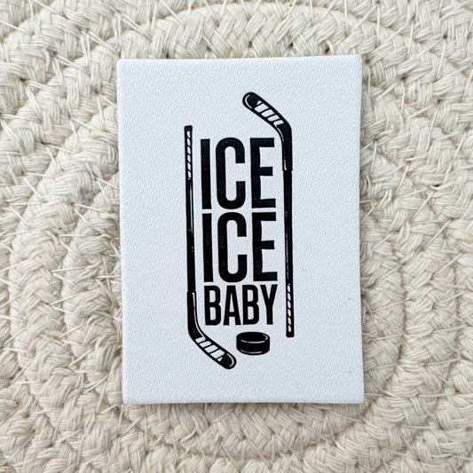 Hockey White Faux Leather Patch image 0