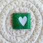 Green Shimmery Heart Woven Label image 0