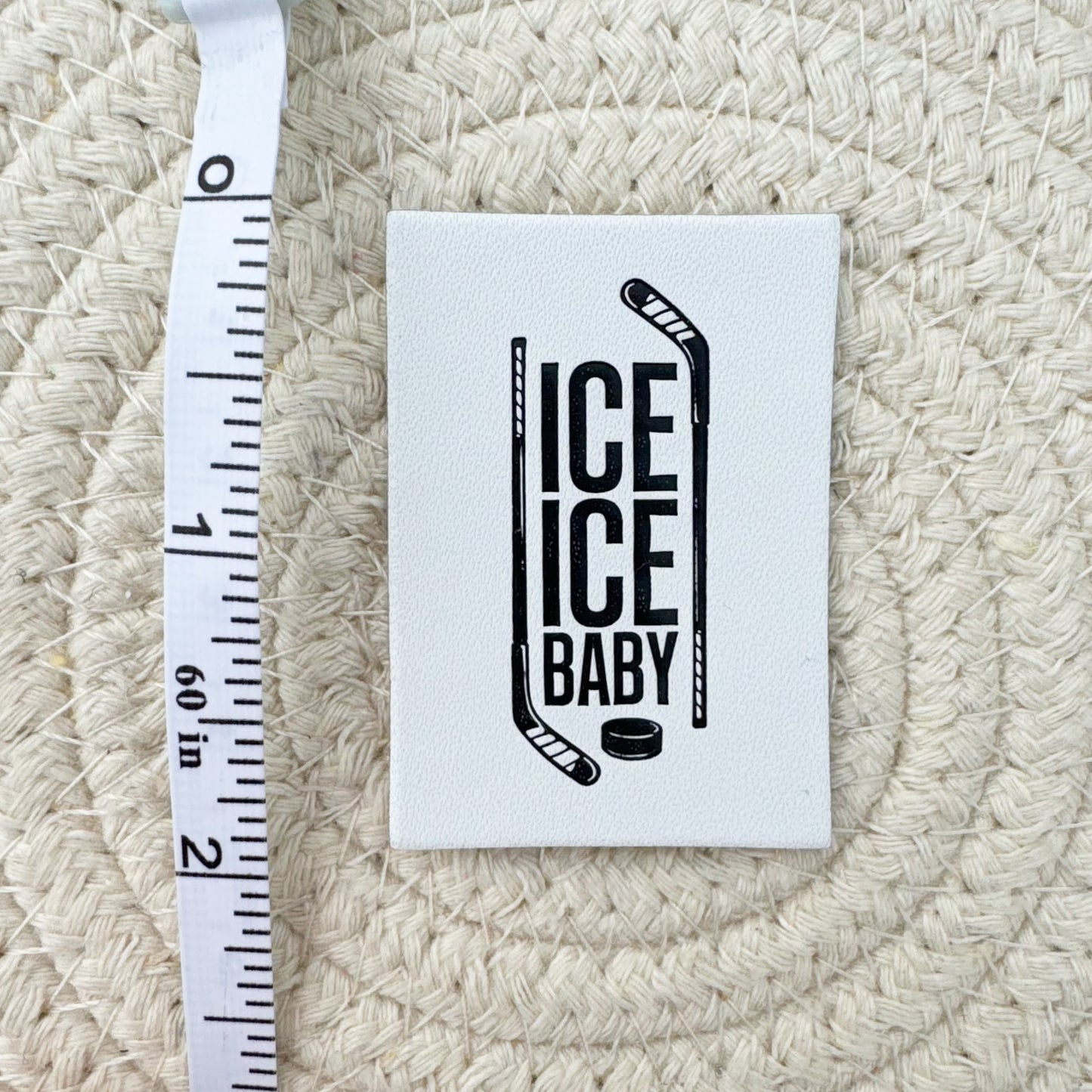 Hockey White Faux Leather Patch image 1