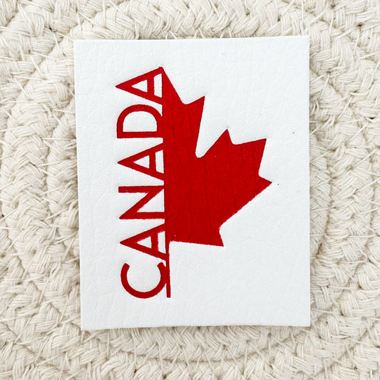 Canada White Faux Leather Patch image 0