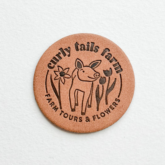 Curly Tails Farm Faux Leather Patch image 0