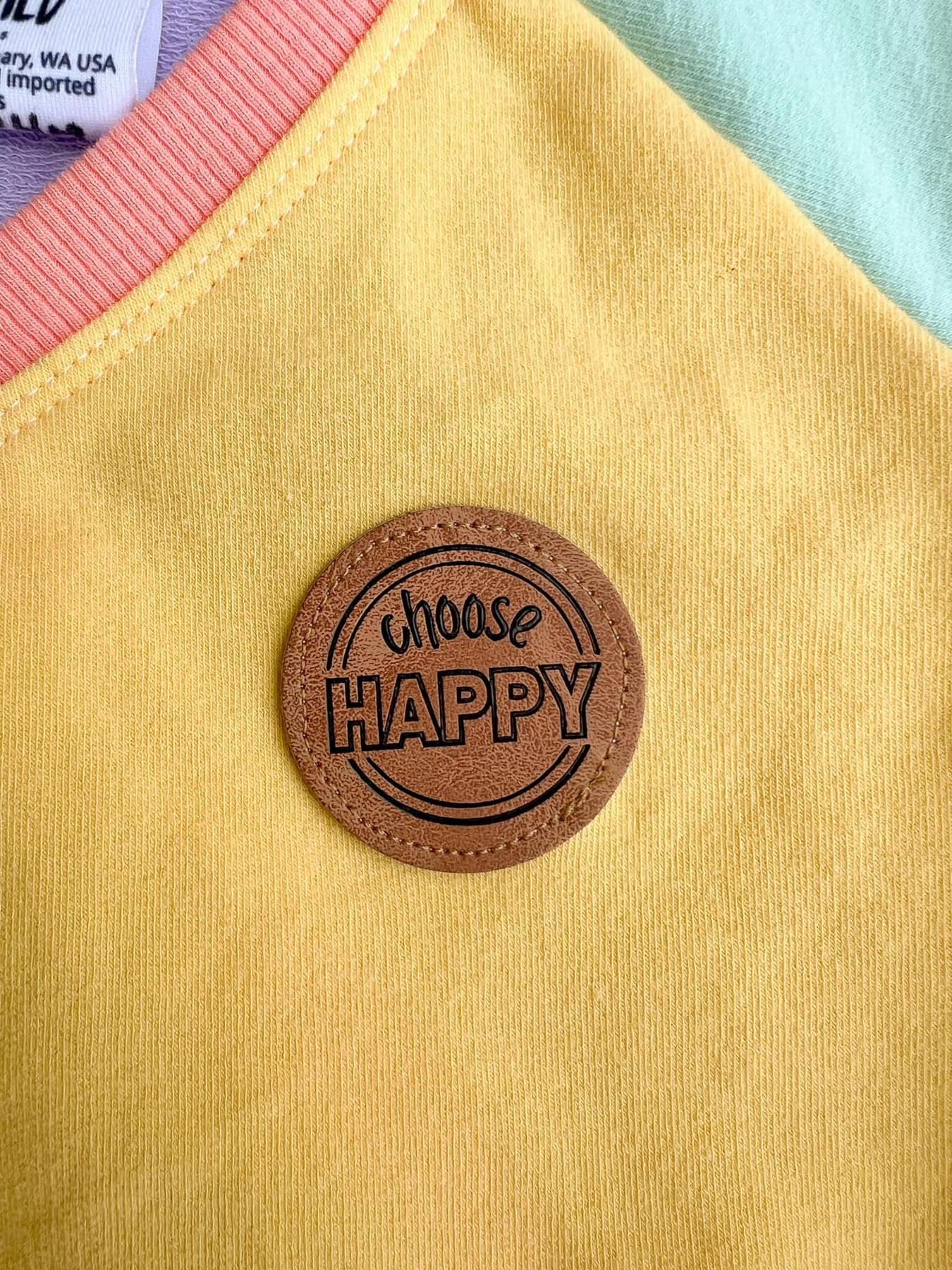 Choose Happy Faux Leather Patch image 2