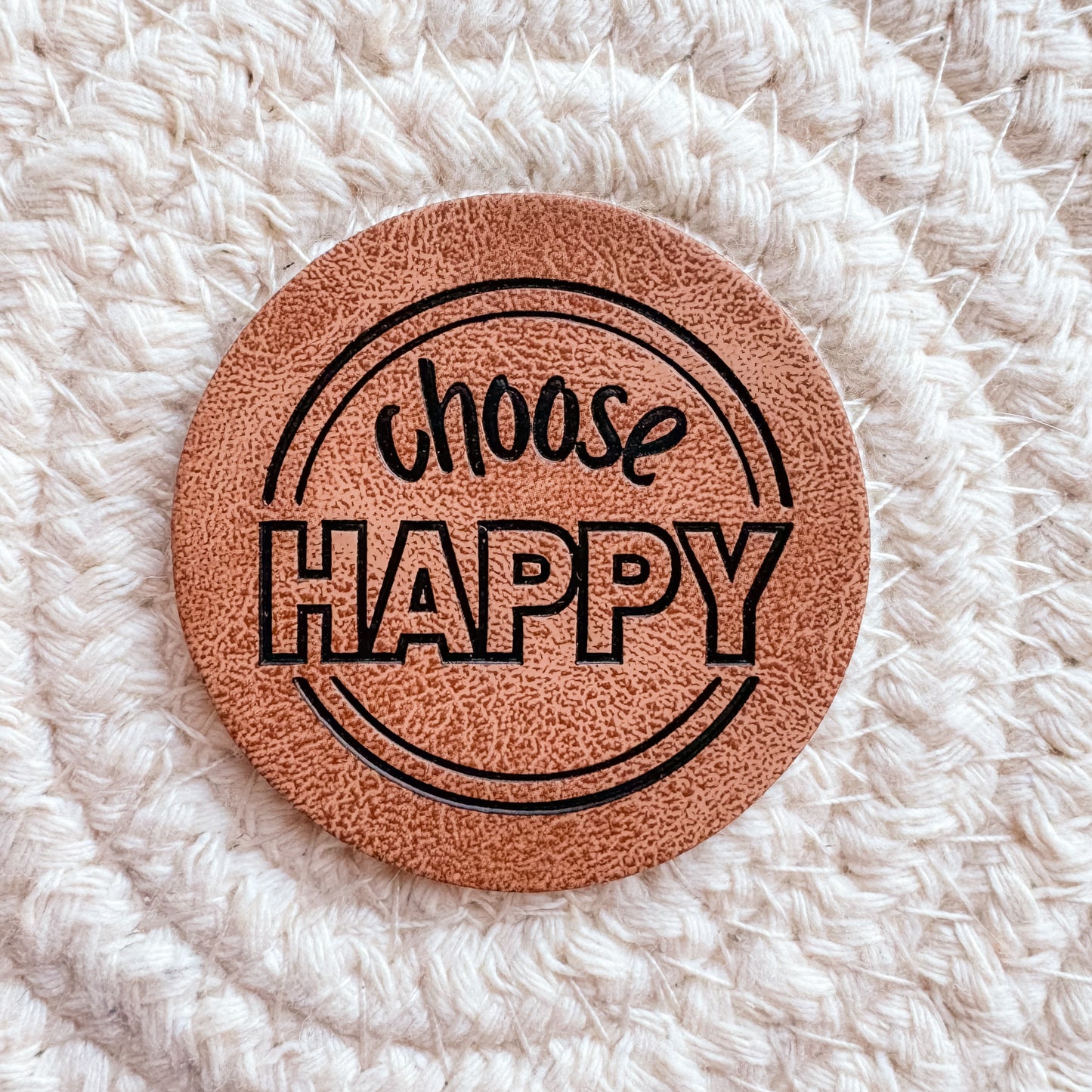 Choose Happy Faux Leather Patch image 0